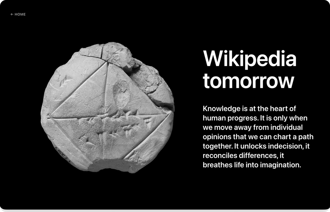 Wikipedia tomorrow